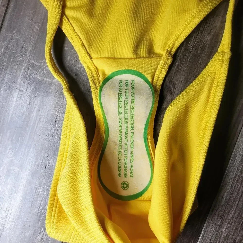 NWT Juniors' Ninety-Nine° Meadow Lark Crinkle Ribbed Swim Bottoms Size XXL